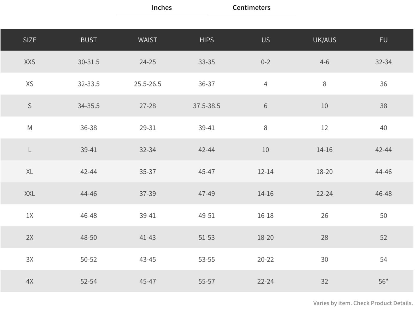 Lululemon Leggings Size Chart