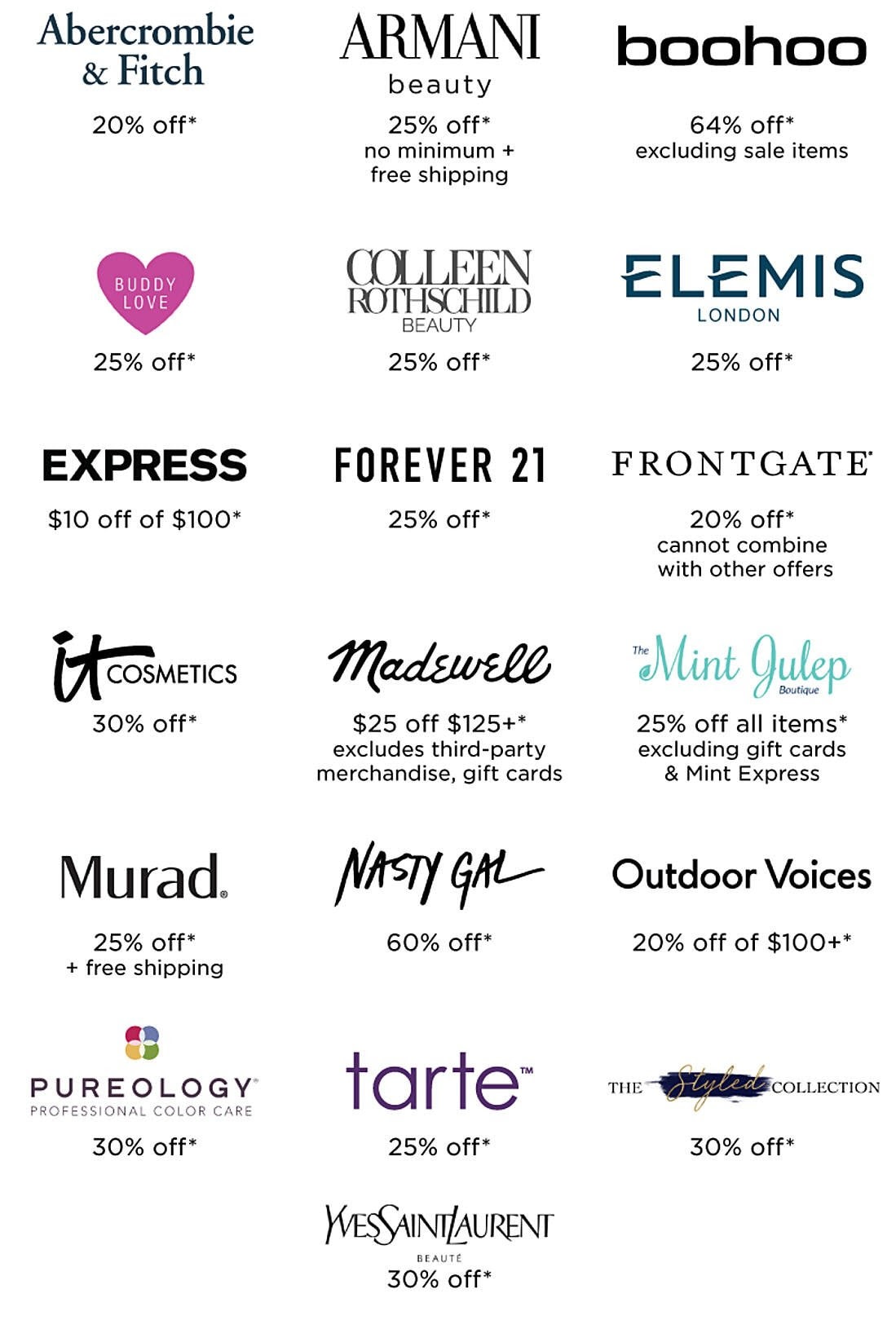 Brands participating in the 2021 LTK Day from rewardStyle!