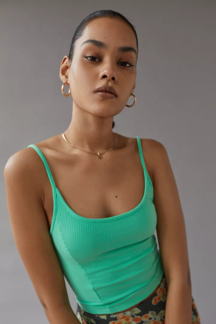 stores like old navy - Urban Outfitters Ribbed Crop Cami Green