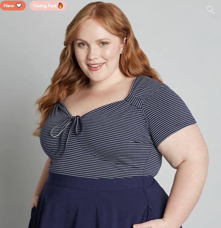 stores like Old Navy - Modcloth striped knit top navy blue 