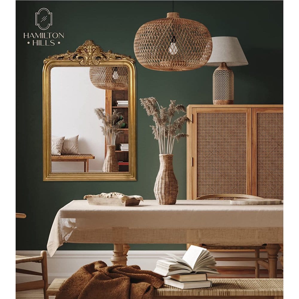 Hamilton Hills Top Gold Baroque Wall Mirror - walmart anthropologie mirror