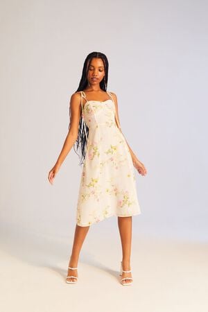 Forever21 Floral Print Sweetheart Dress
