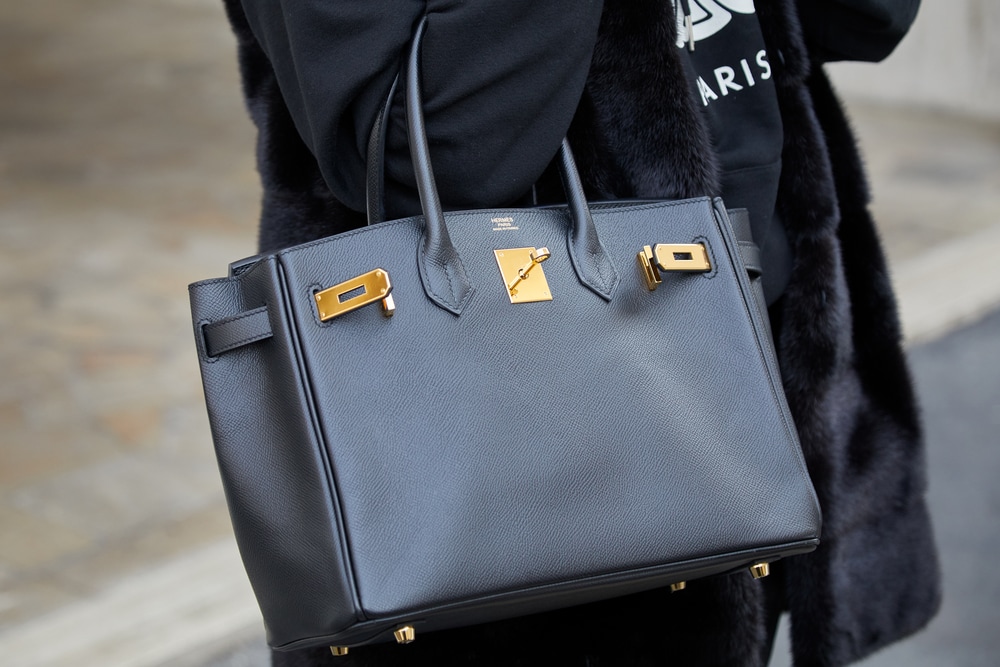 Black Leather Hermes Bag