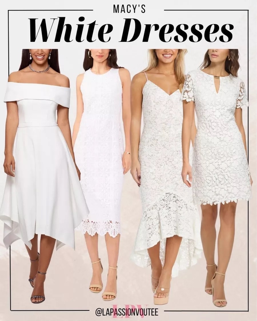 Macys white wedding guest dresses