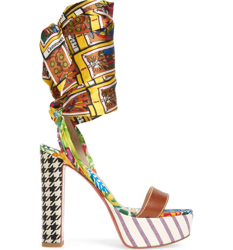 Sandale du Desert Alta Tarot Ankle Tie Platform Sandal Louboutin