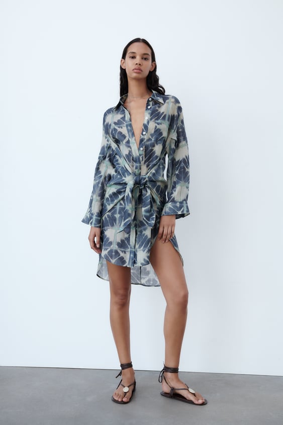 ZARA KNOTTED RAMIE DRESS LIMITED EDITION