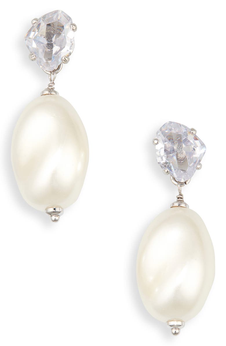 Nordstrom treasure trove imitation pearl crystal drop earrings