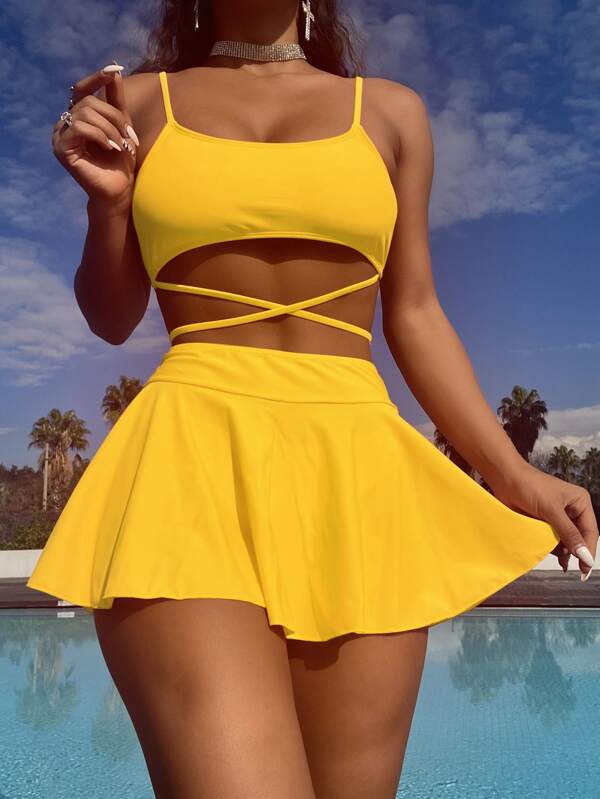 Shein Bikini Swimsuit with Beach Skirt