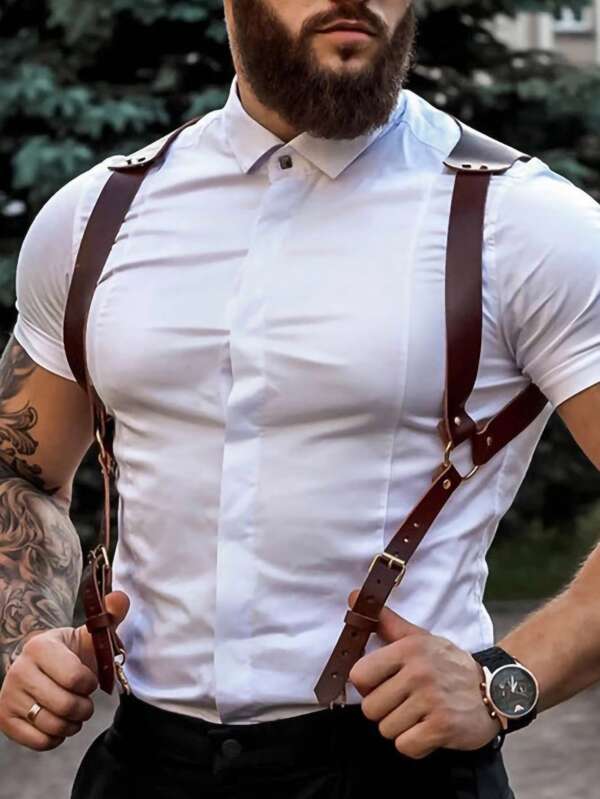 Shein Men Studded Decor Suspenders Belt