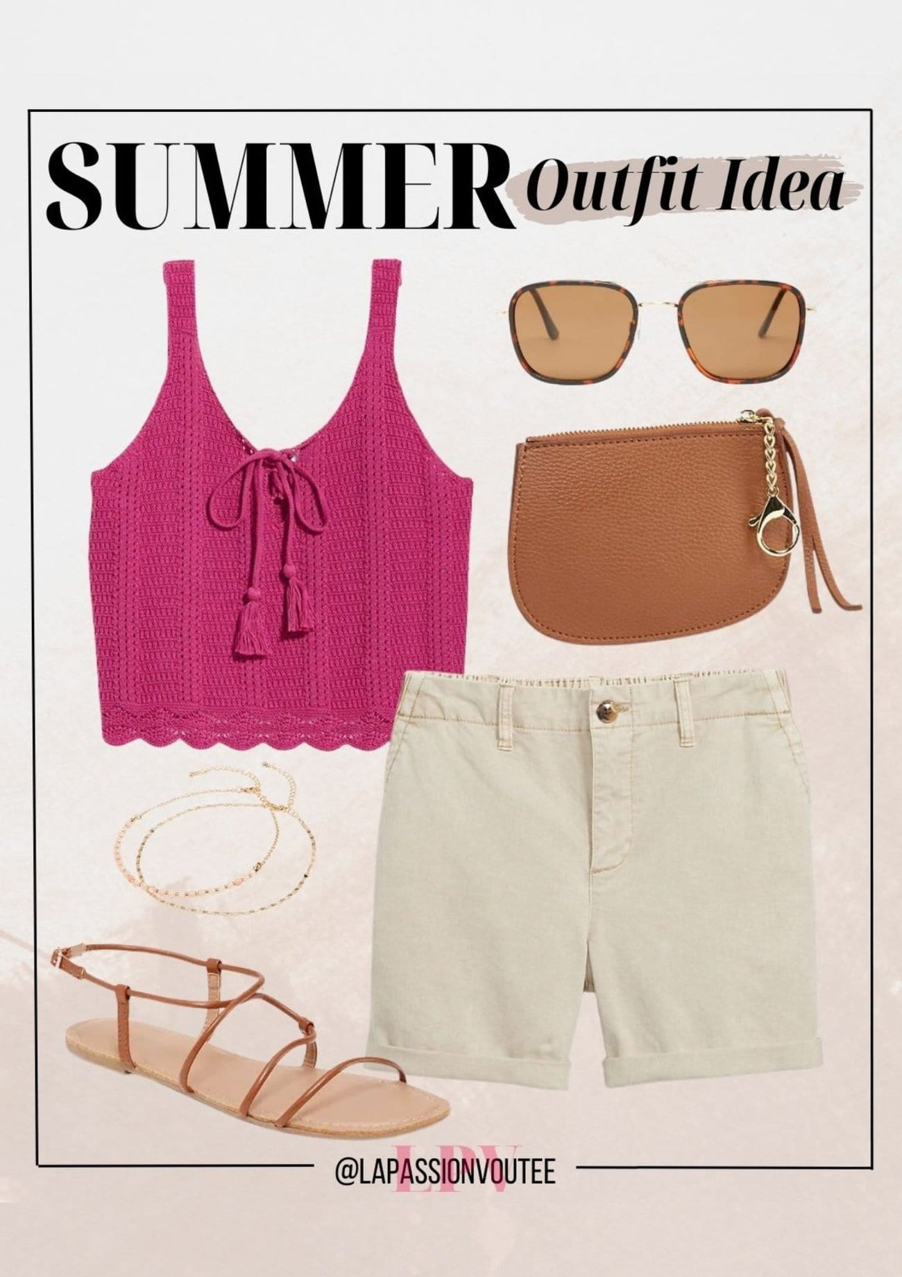 Summer Outfit Tie Front High Waisted Shorts