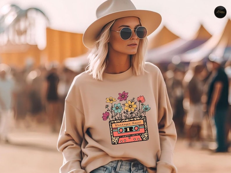 Etsy Boho Floral Unisex Sweatshirt