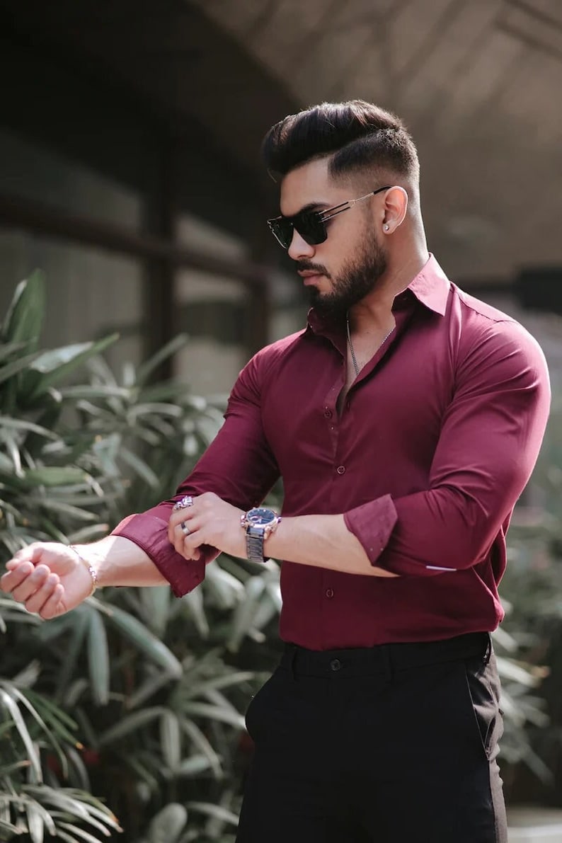 Etsy Premium Satin Stretch Shirt for Man