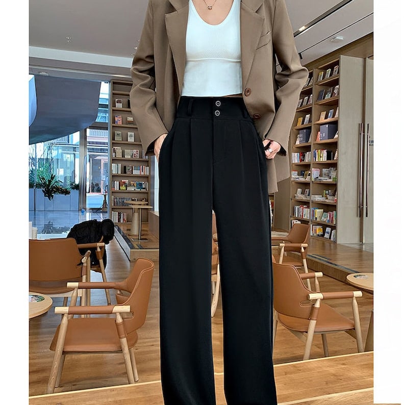 Etsy Womens Casual High Waist Loose Wide Leg Pants