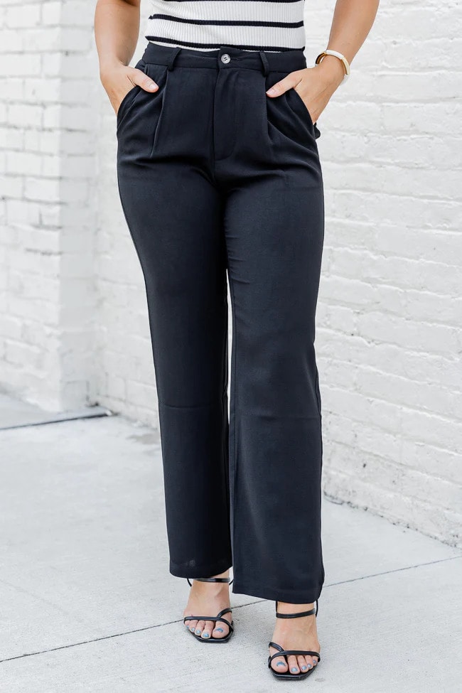 Pink Lily Black Tailored Pants