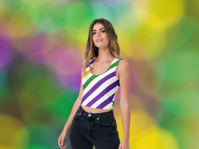 Etsy Mardi Gras Crop Top