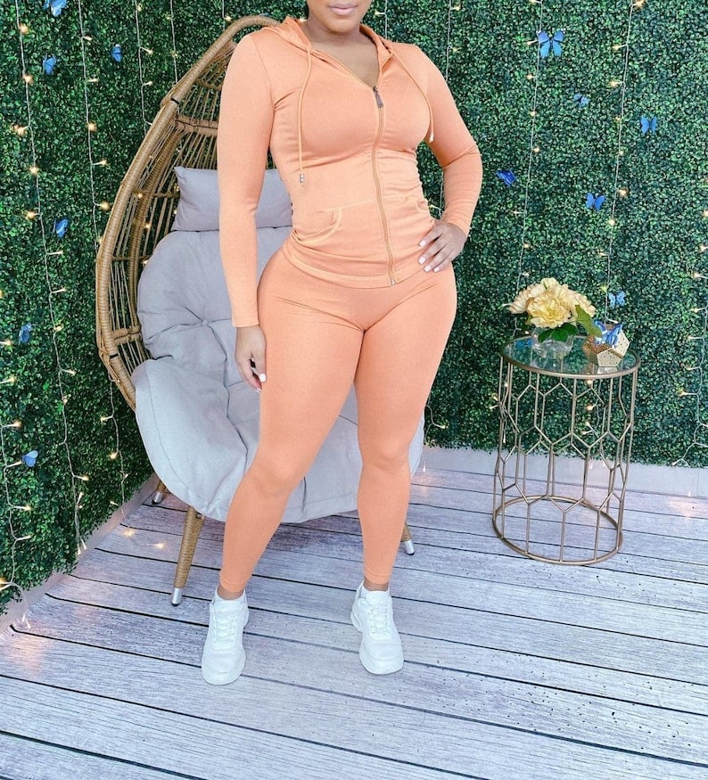 Etsy women two piece spandex leggings set