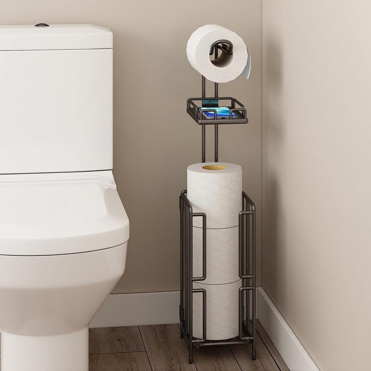 Walmart Werseon Toilet Paper Holder with Large Top Shelf