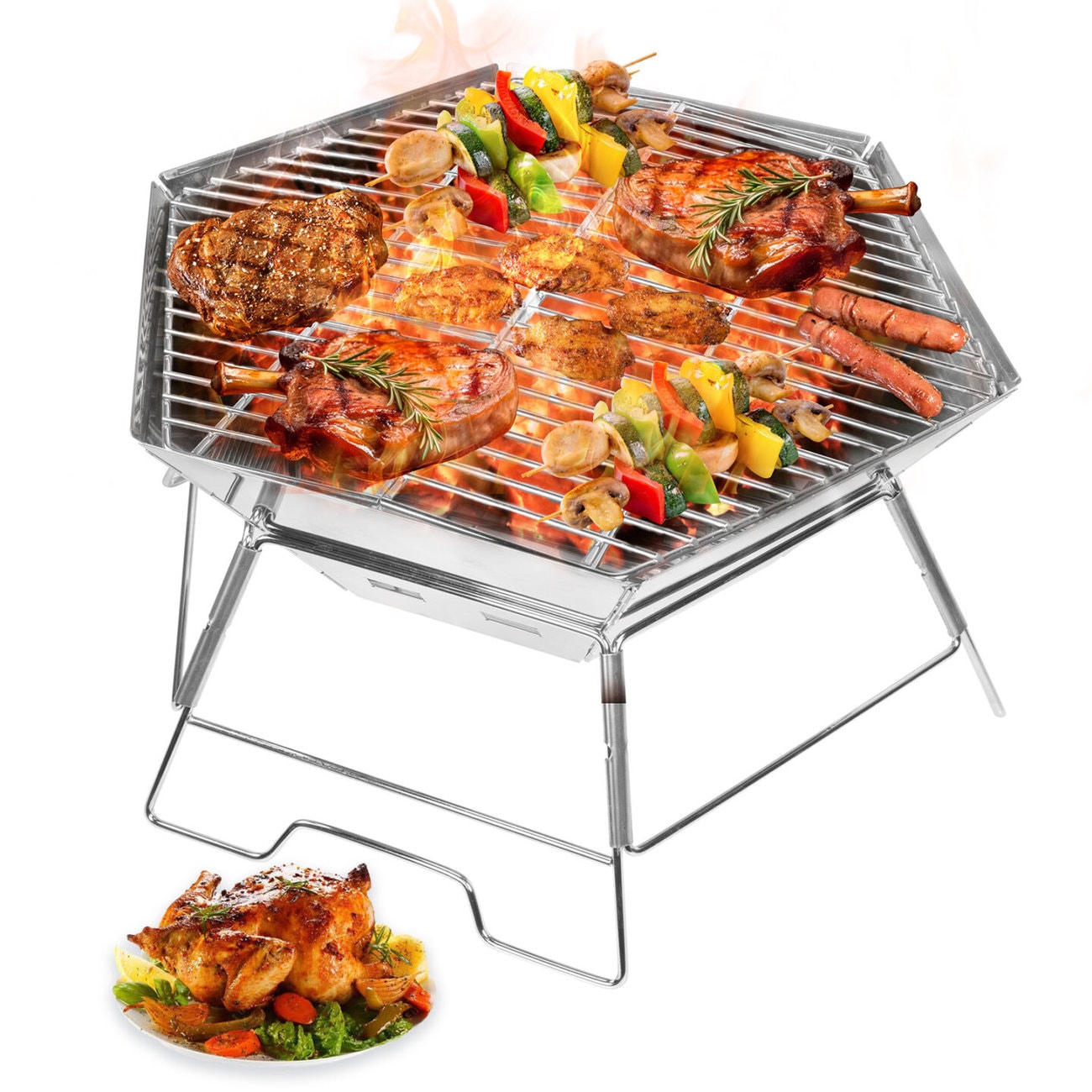 Walmart funnel shaped grill with excellent wind resistance