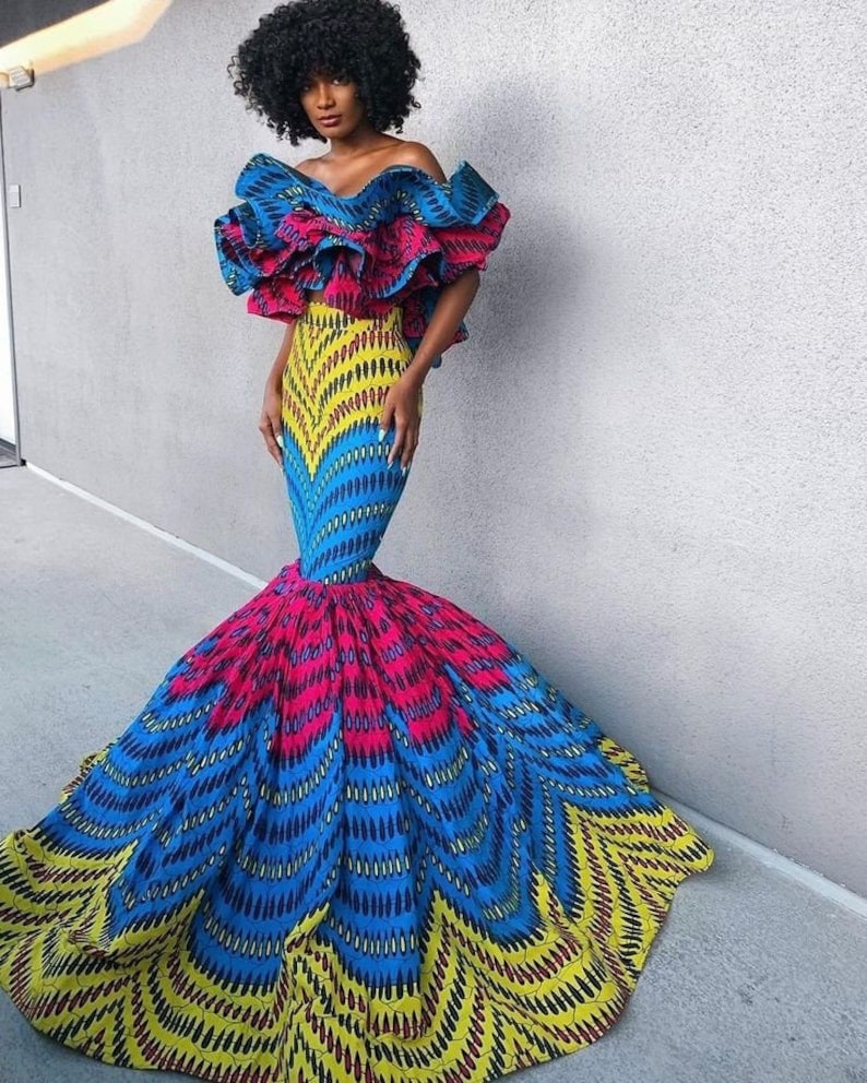 Ankara mermaid dress by Prudy Fashion Afrique 1