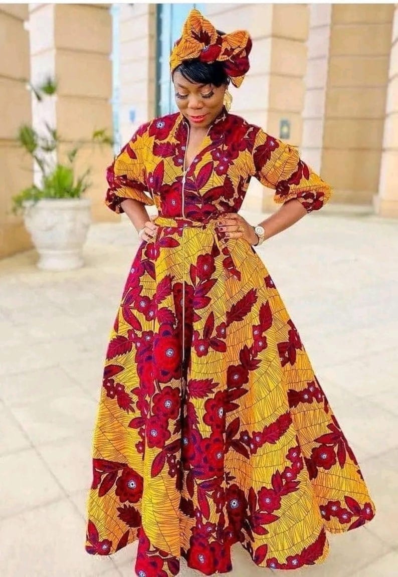 African Print Maxi Dress