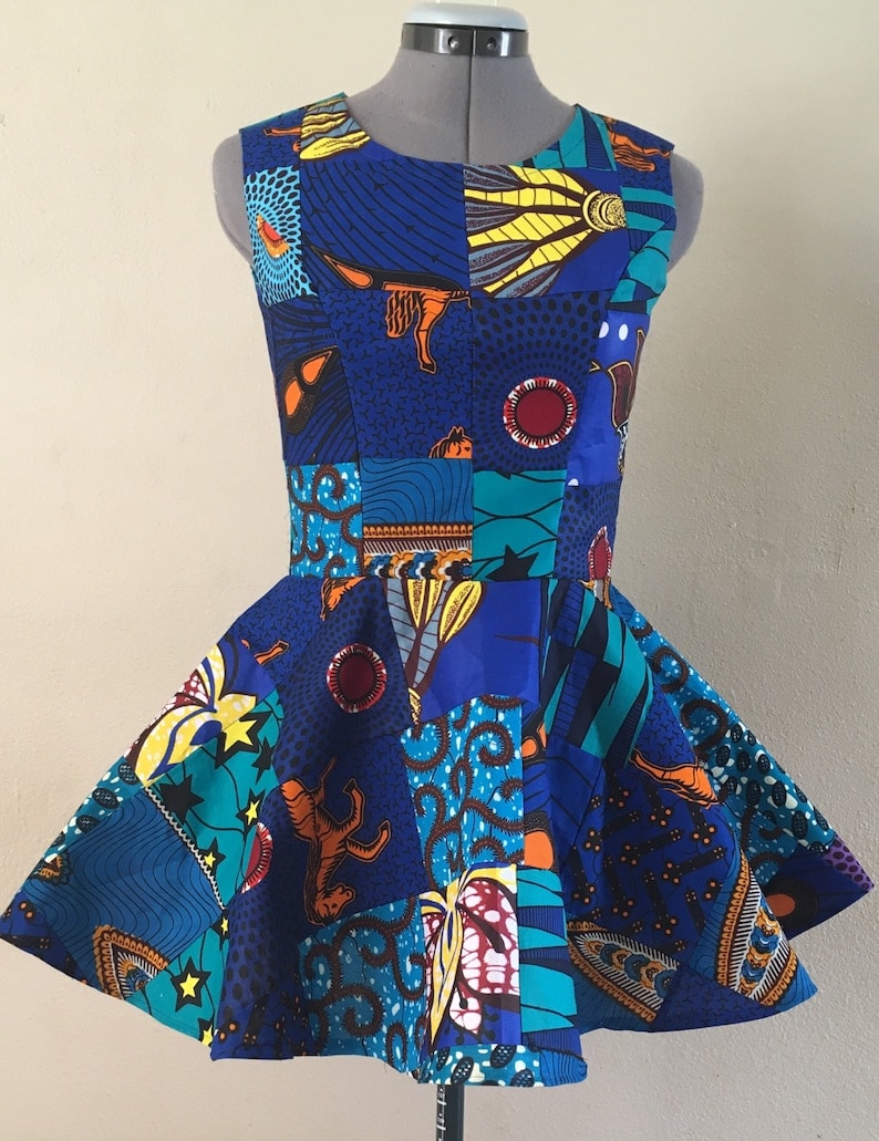 African Wax Print Patchwork Peplum Shirt