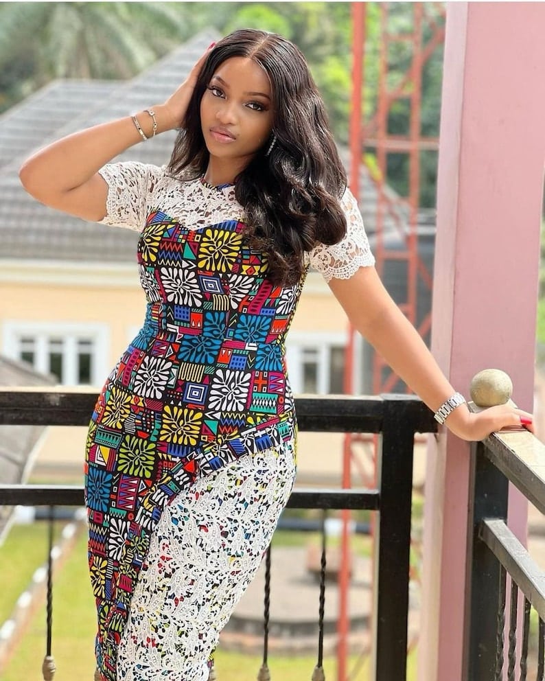 Ankara Lace Dress