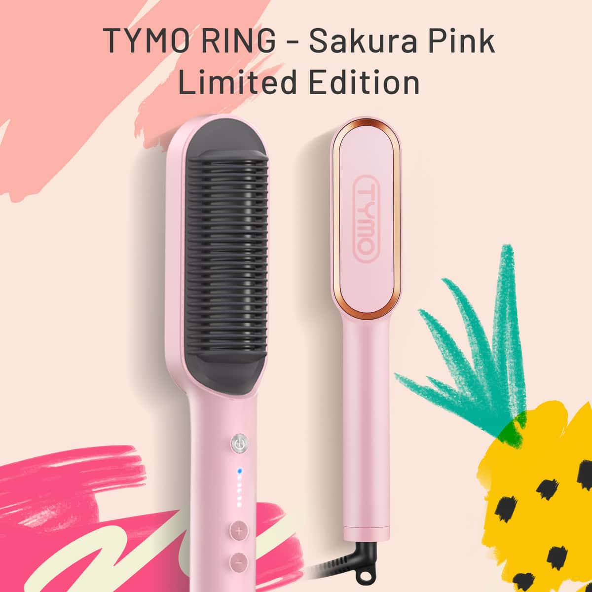 TYMO Ring Pink Hair Straightener Brush