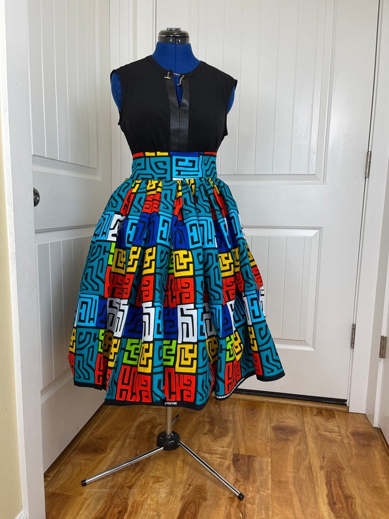 African midi skirt