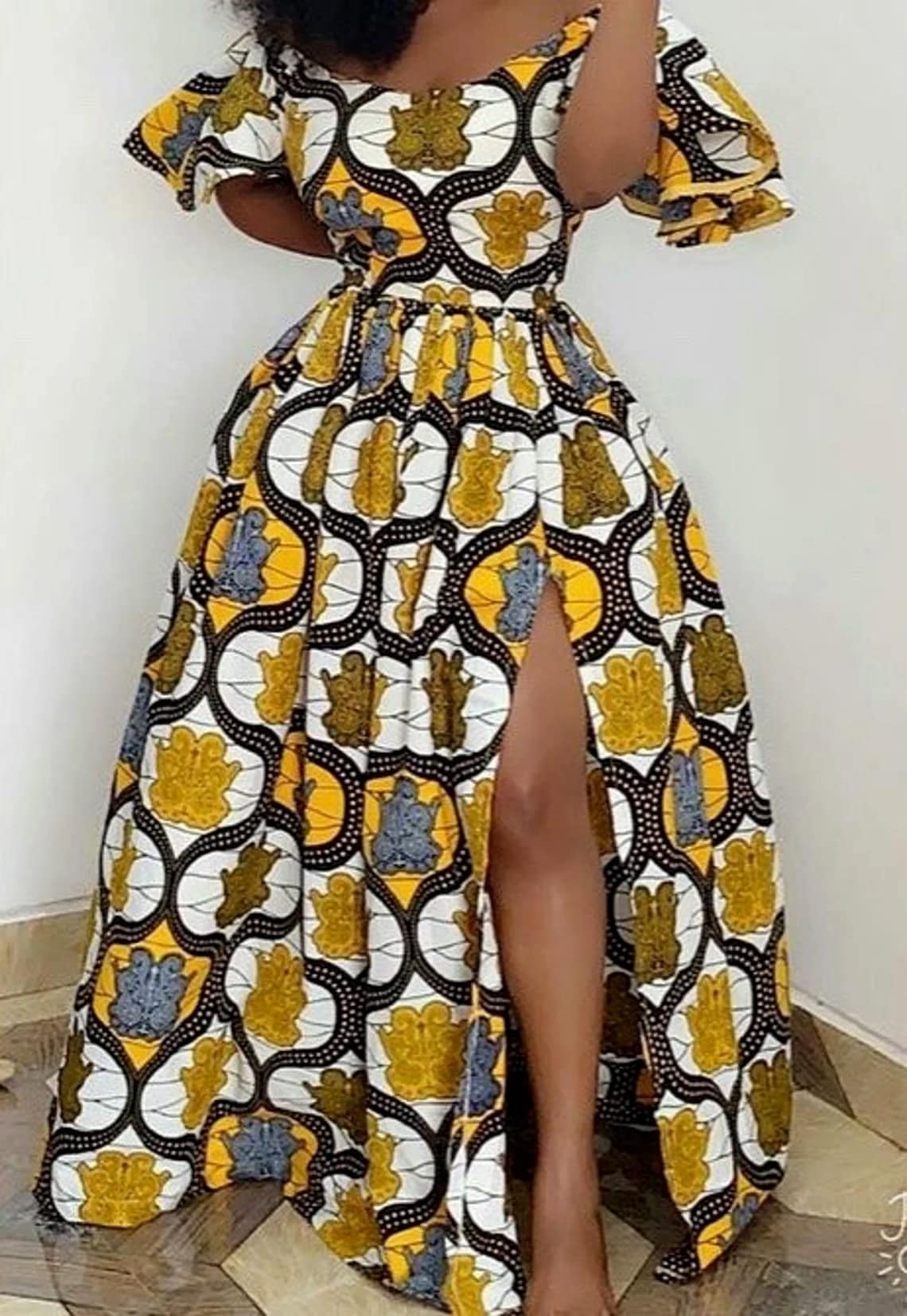 Ankara Off Shoulder Dress