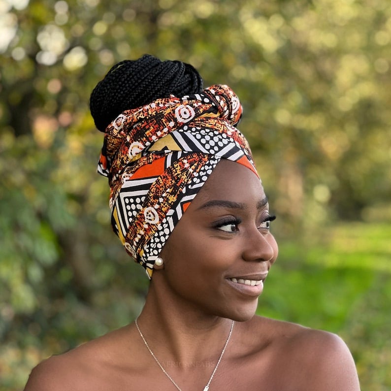 Ankara print fabric turban