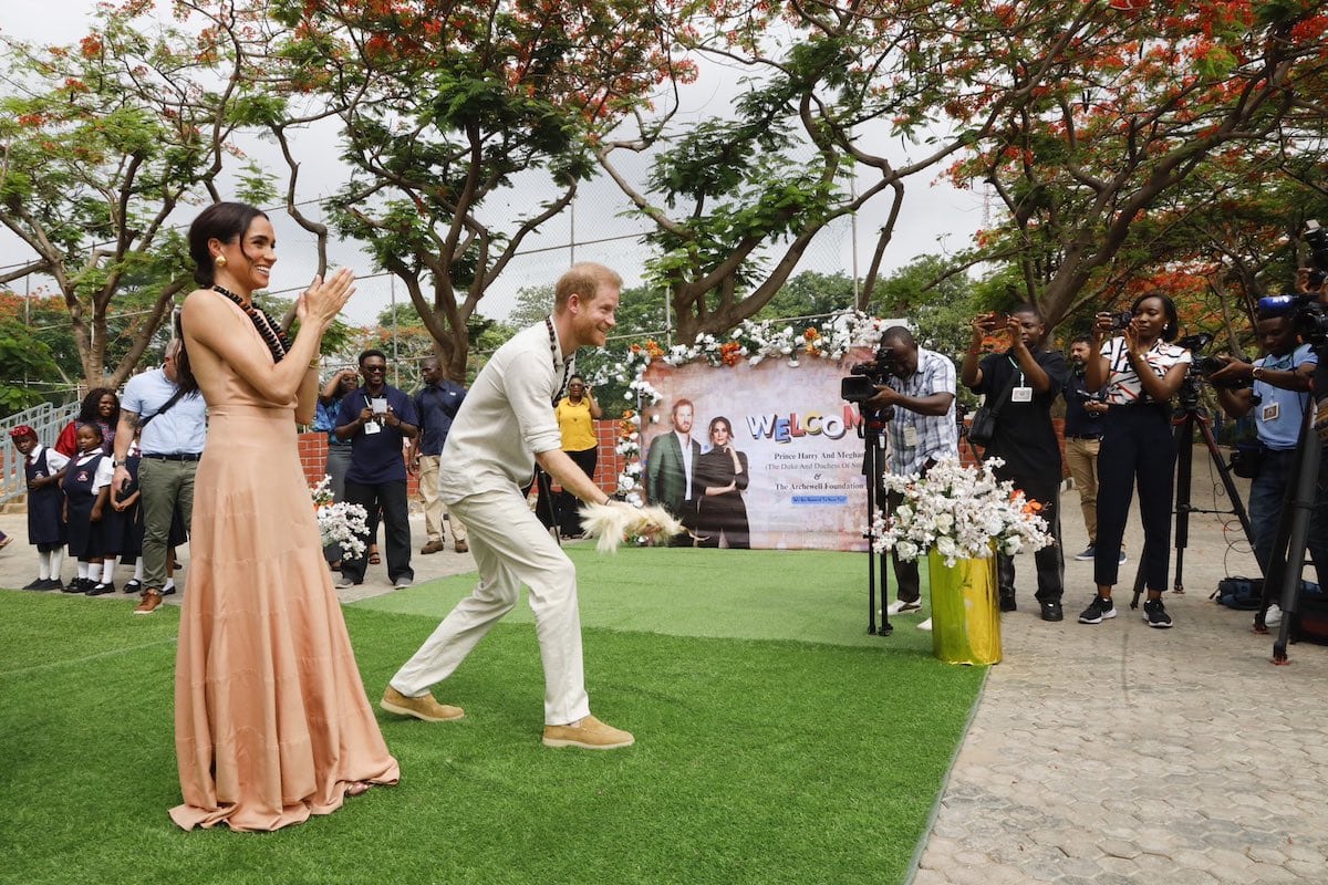 Meghan Markle in Heidi Merrick maxi dress