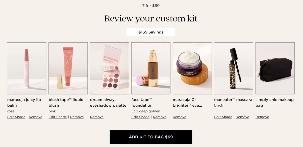 custom kit 2024 tarte