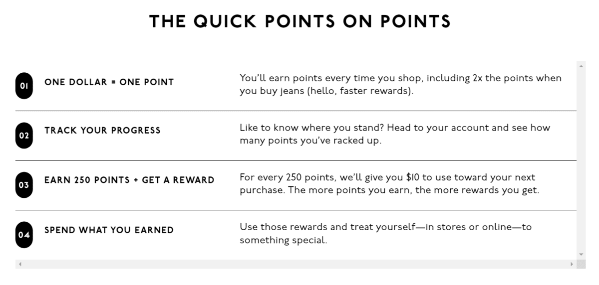 madewell quick points on points