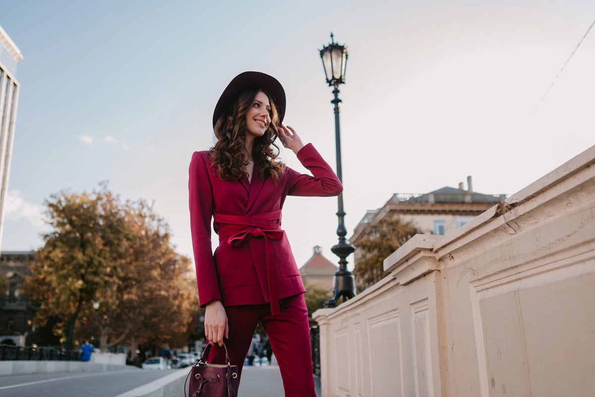 beautiful stylish woman in purple suit and hat wal 2024 10 14 13 38 25 utc 1