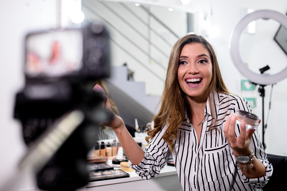 young female blogger making a video for her beauty 2025 01 29 09 32 35 utc