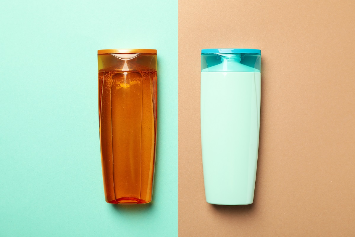 blank bottles of shampoo on two tone background s 2025 03 24 23 13 36 utc