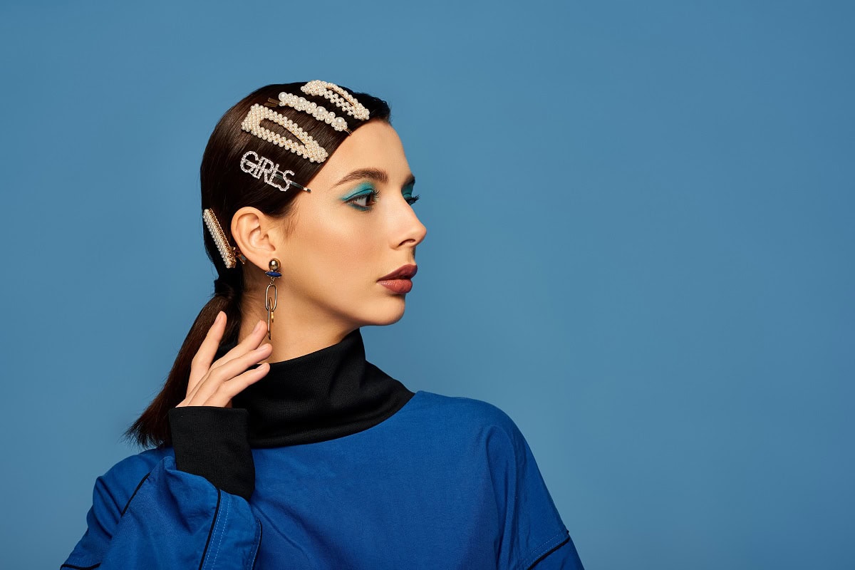 fashionable woman poses gracefully against a vibra 2025 02 17 08 39 52 utc 1