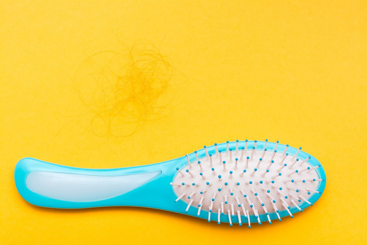 massage comb and hank of fallen hair concept ha 2025 02 12 22 34 02 utc
