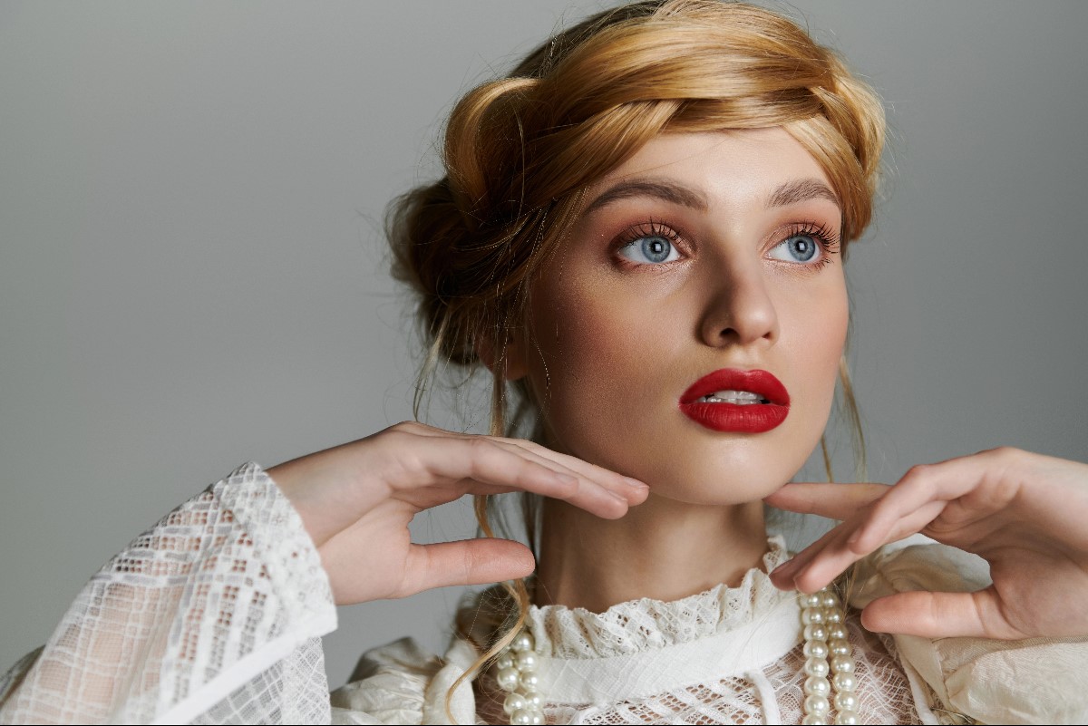 Classic red lipstick