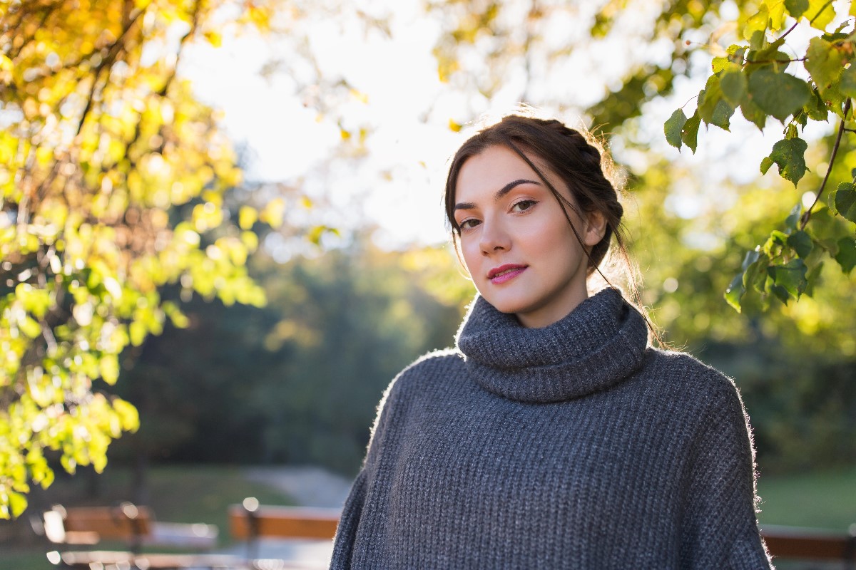 Grey knit sweater