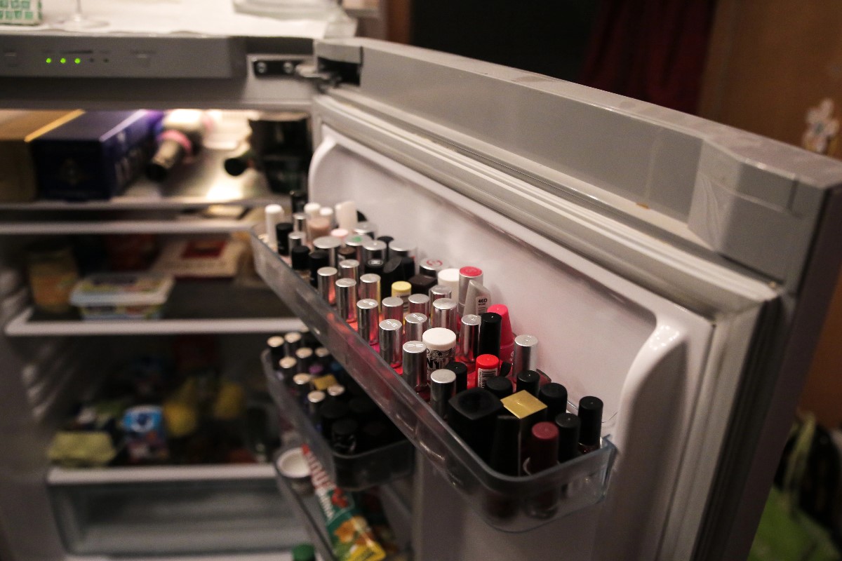 Nail polish in fridge