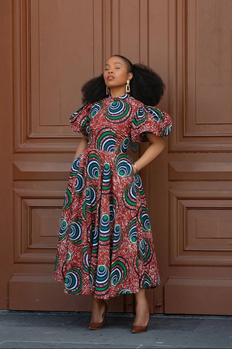 navy blue dress for baby girl Actress Toyin Abraham in this beautiful Ankara A line gown styles  AnkaraFashion.com.ng # | AnkaraFashion.com.ng main image 1