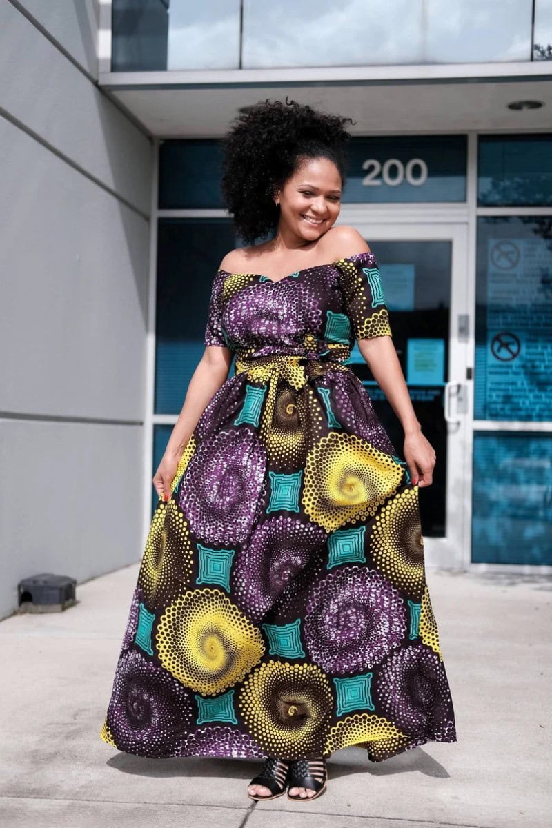 flowy ankara dresses Long sleeve low back wedding dress | Flowy wedding gown