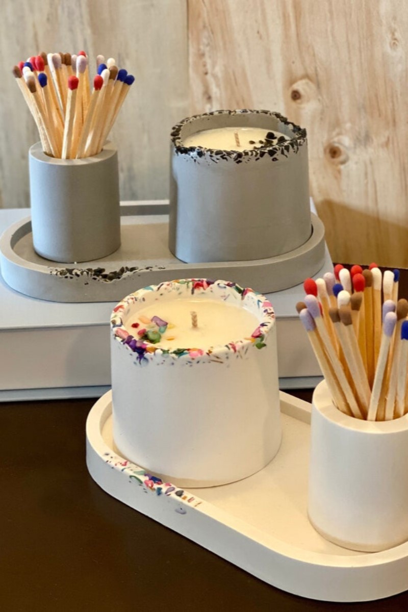Bespoke Candle Set with Signature Scent and Match Holder