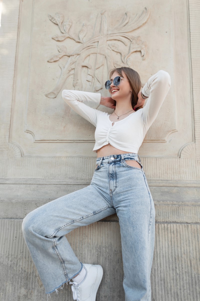 Crop Top with Baggy Jean
