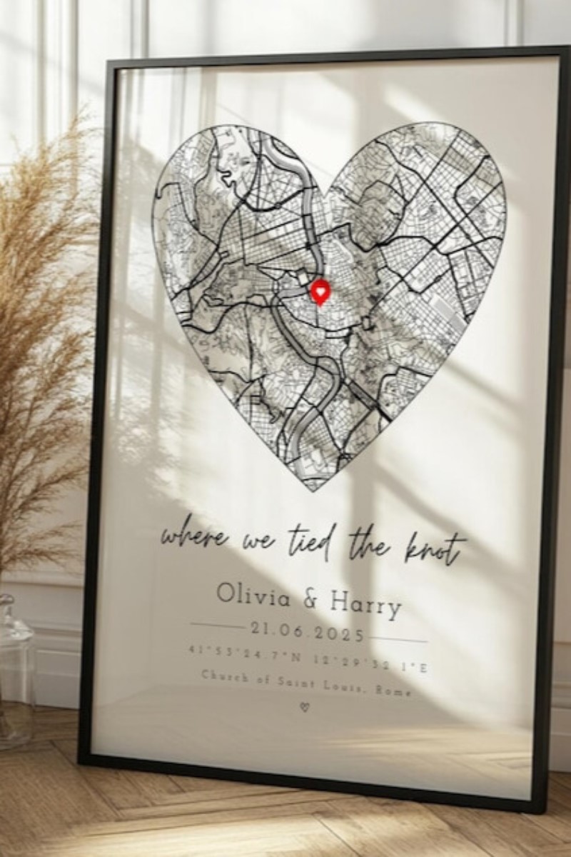 Framed Coordinate Print of Their Special Place