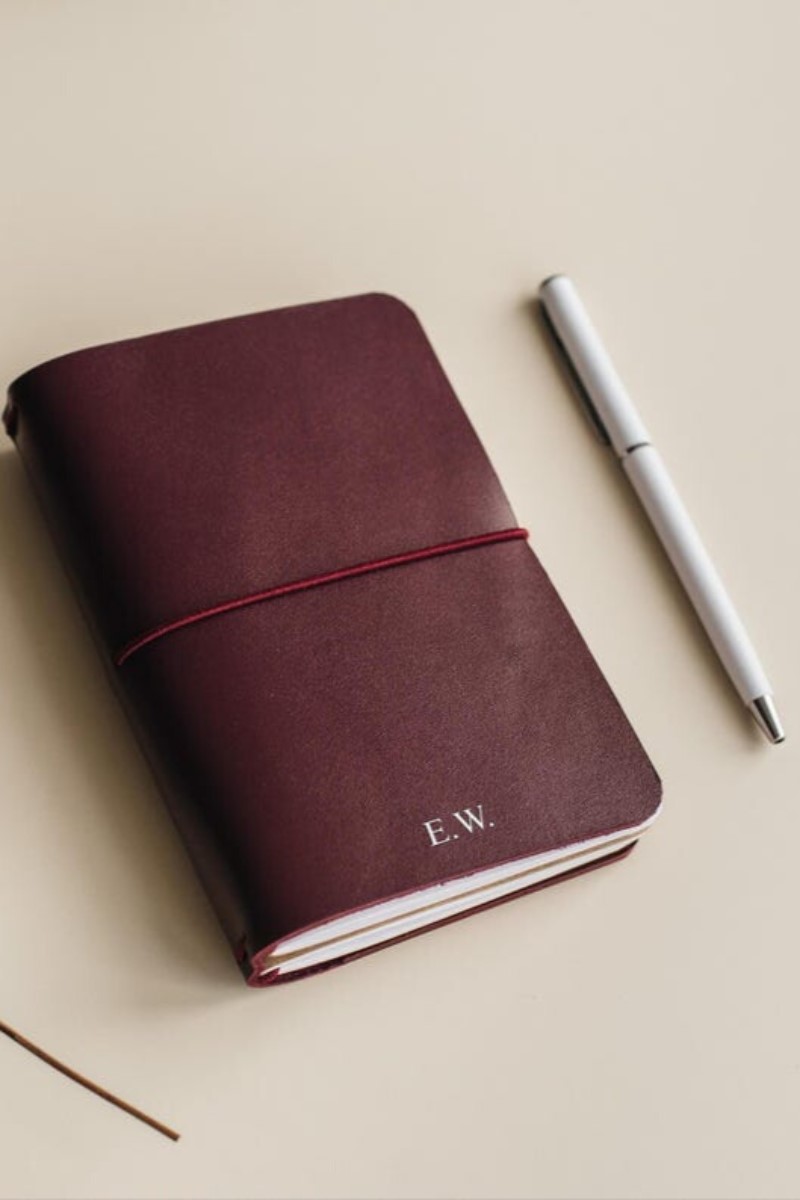 Leather Bound Travel Journal and Pen Set 1