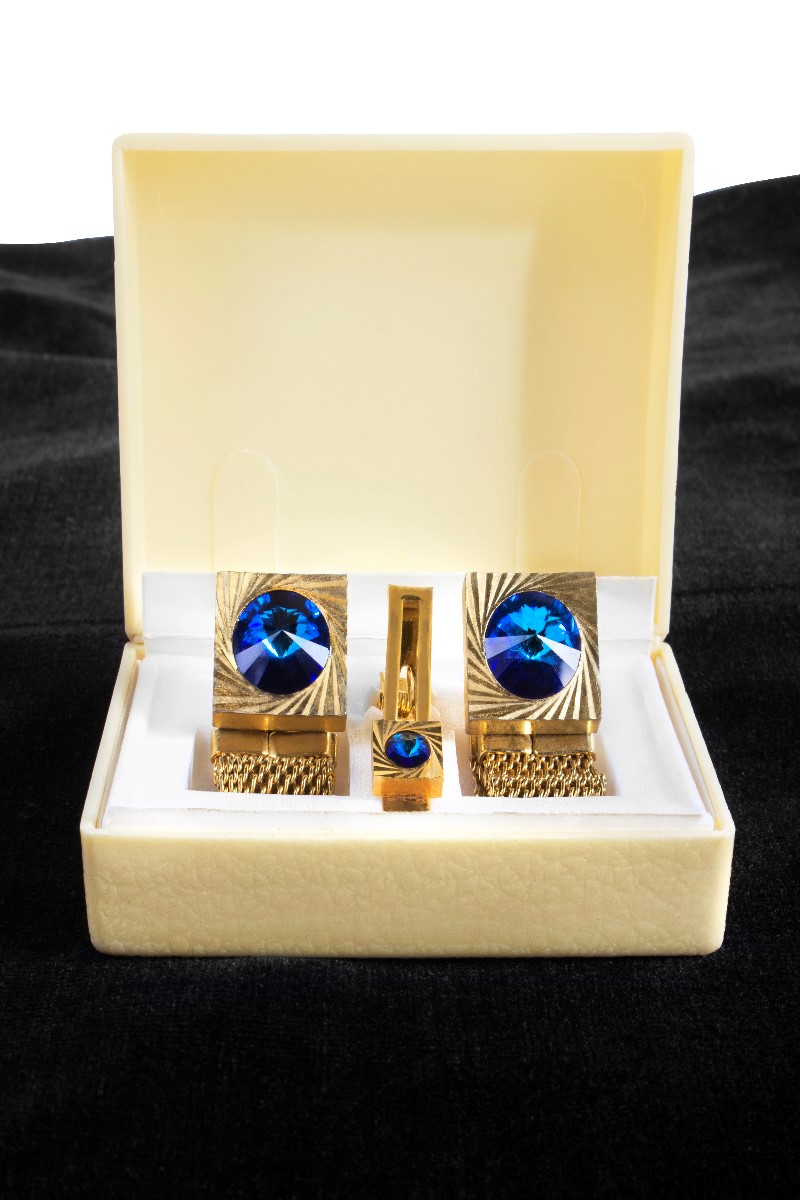 Modern Minimalist Cufflinks Tie Clip Set