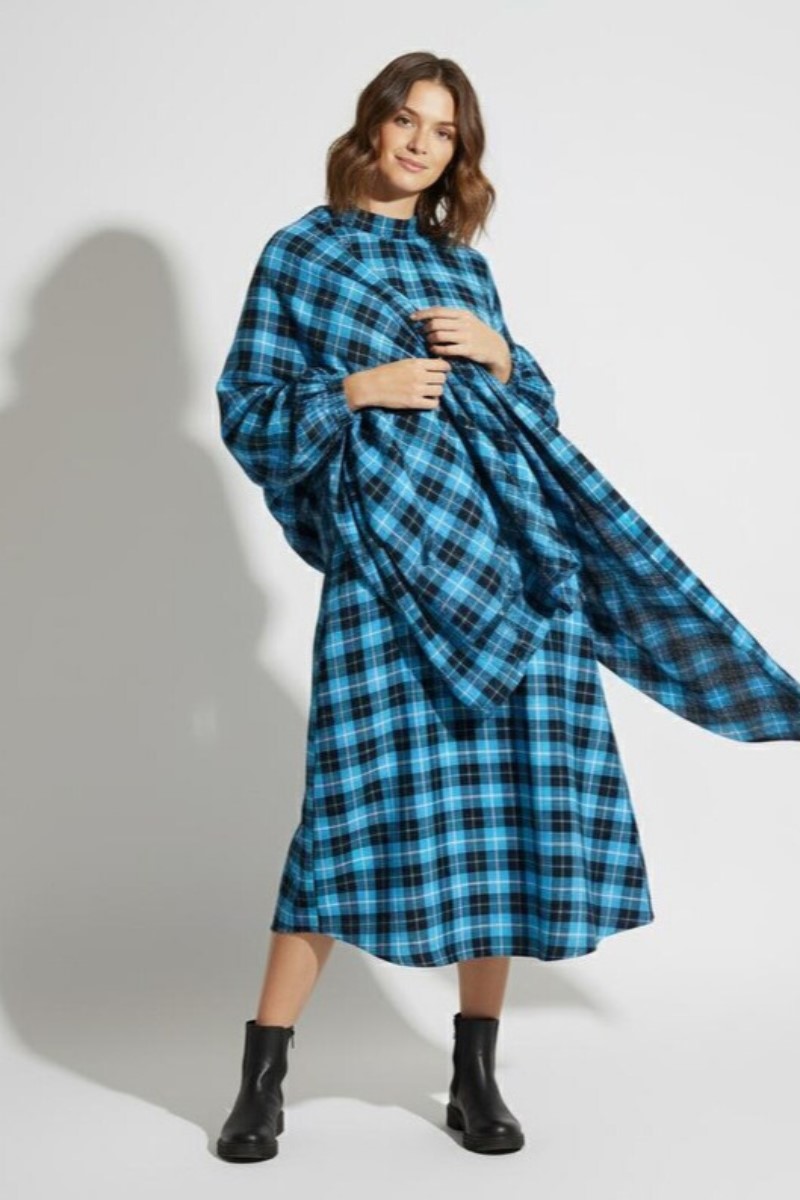 Oversized Flannel Dress