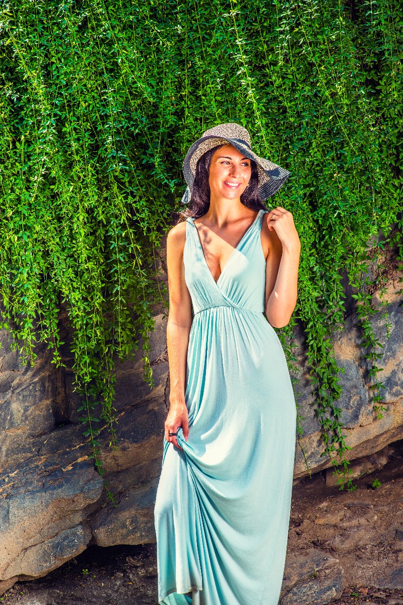 Wide Brim Hat and Flowy Blouse